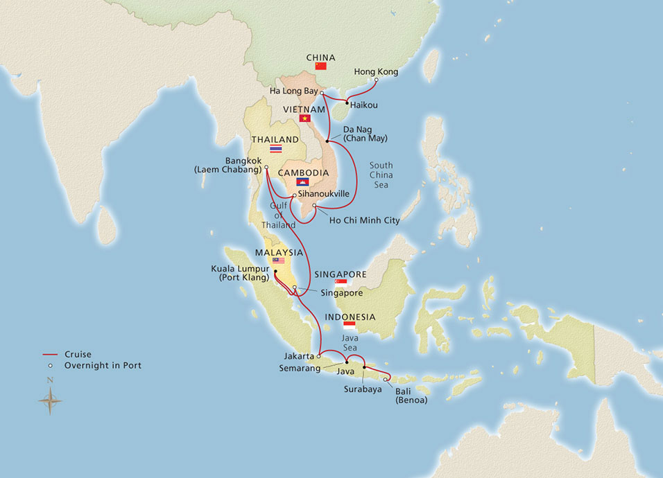 Hong Kong to Bali Map