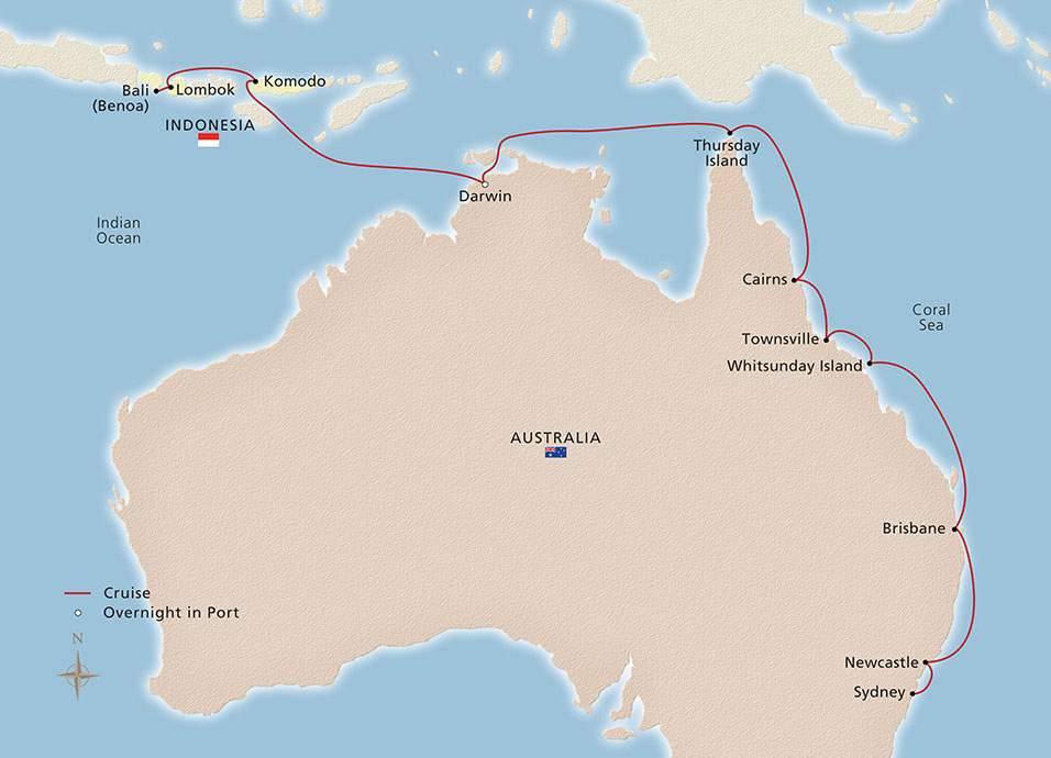 Bali to Sydney Map