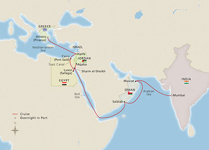 Map of Passage to India trip