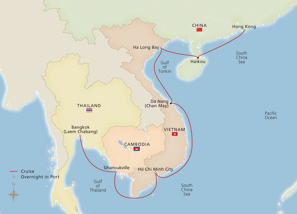 Southeast Asia to Hong Kong Map