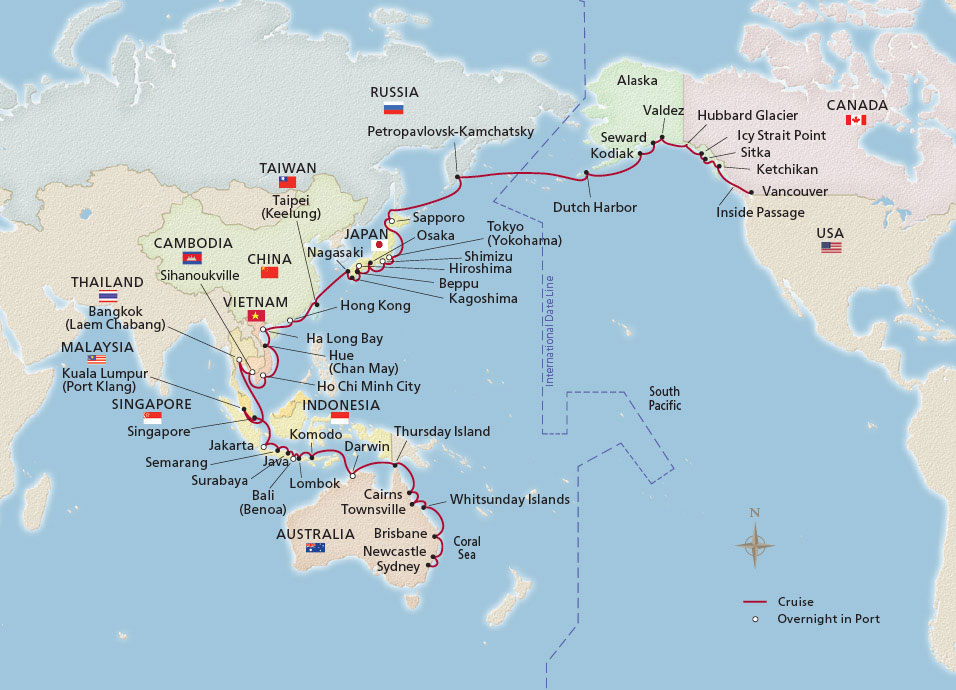 Australia, Asia & Alaska Map