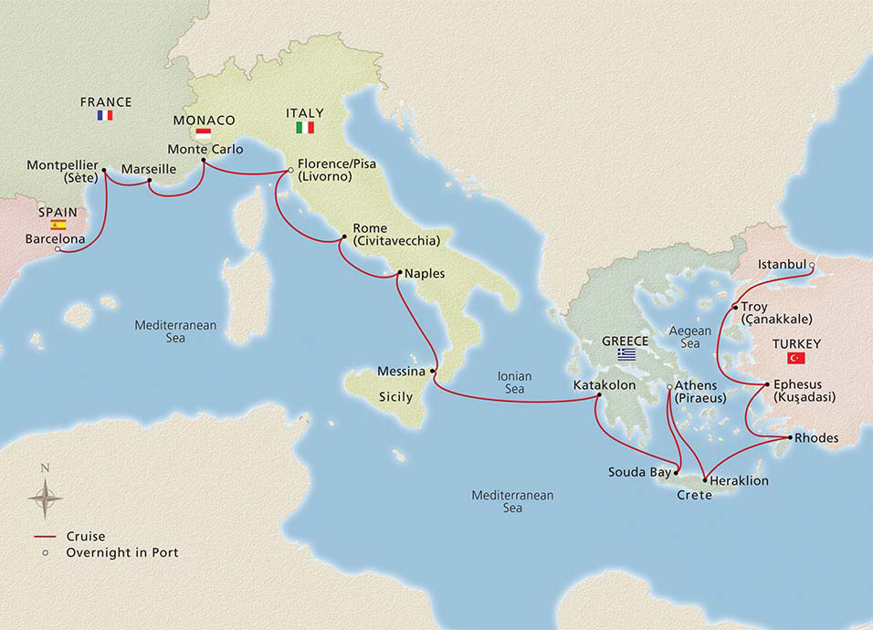 Iconic Mediterranean Treasures Map