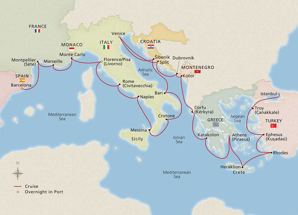 Mediterranean’s Iconic Shores Map