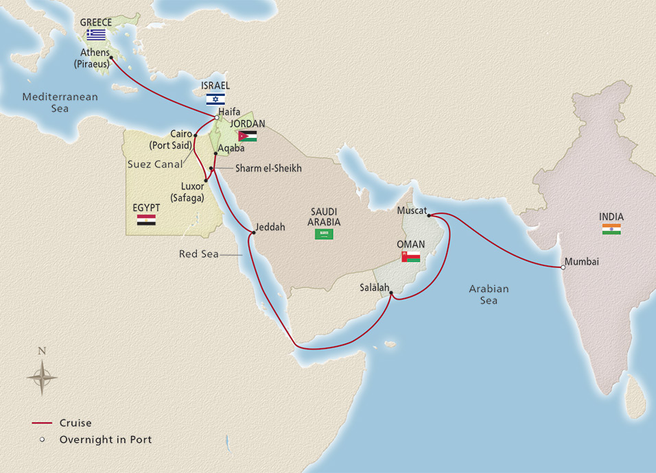 Map of Passage to India trip